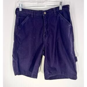 Men's vintage 90's 100% cotton carpenter cargo dad shorts blue grey size 30